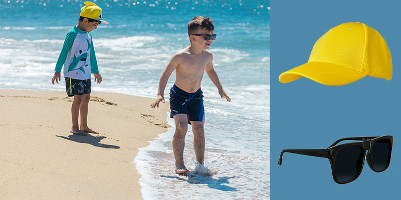 Seaside Beach Promotional Gifts Kids Caps and Sunglasses