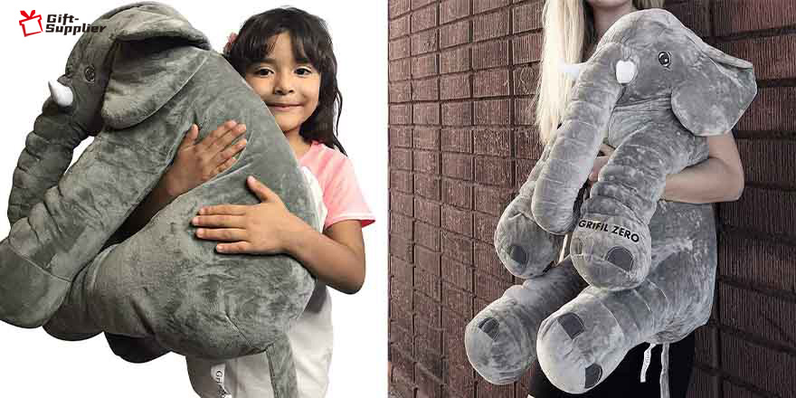 Big Elephant Stuffed Animal Plush Toy 25 Inches Cute XXL Size Grey Elephant Toy