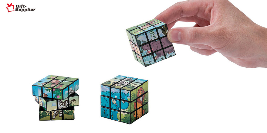 Custom Branded Puzzle Cube Keychain Printed With Your Logo