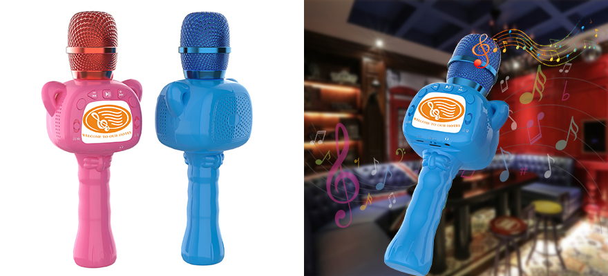 microphone pour enfants chanson chantée karaoké jouer cadeau personnalisé profiter de la vie