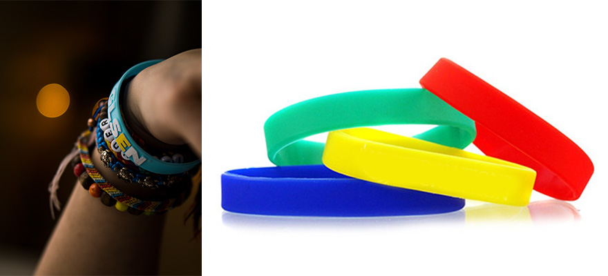 custom silicone bracelets imprinted company message personalised wristbands