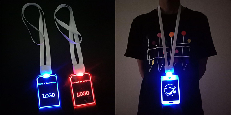 Glowing PVC hangtag at night to showcase your logo