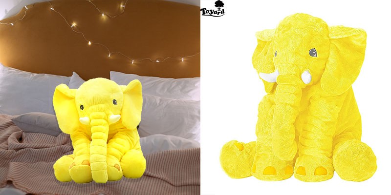 Custom Yellow Large Size Elephant Plush Toy