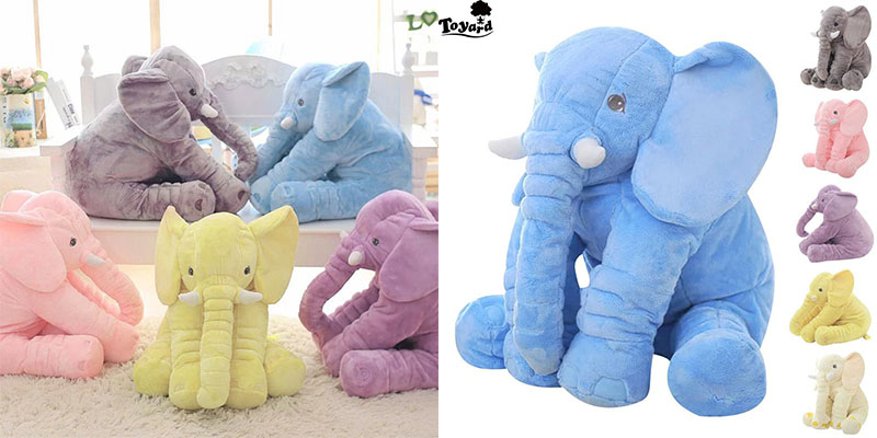 Big Size Pink Blue Yellow Purple Grey Elephant Animal Plush Toy