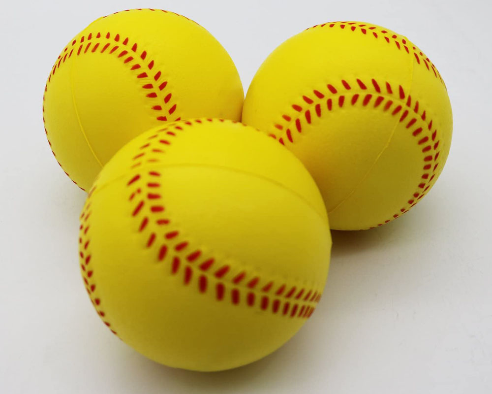 1 Pelotas de béisbol blandas amarillas personalizadas para niños Pelotas de entrenamiento con su logotipo