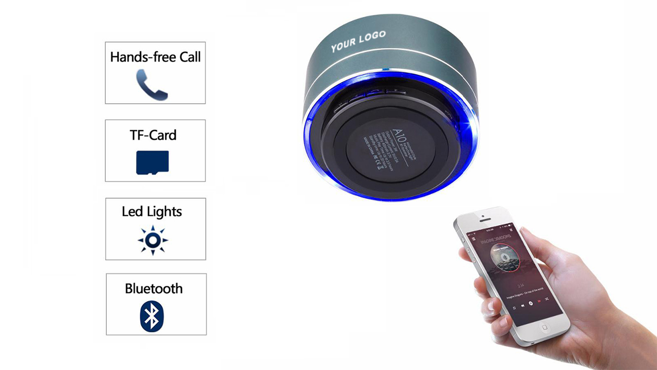 eco friendly promotional items stereo sound loudspeaker for iphone supplier