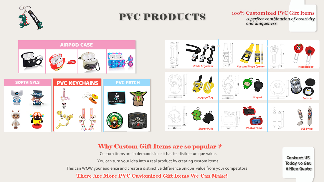 All kinds of custom pvc products