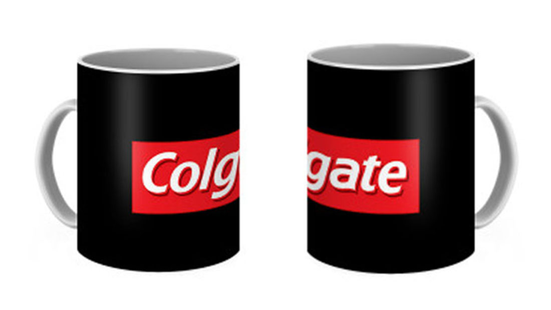 colgate logo coffee mug office giveaways corporate gifts
