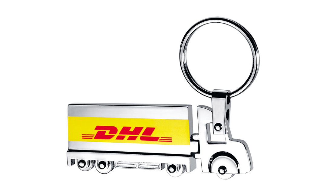 custom DHL truck shape keychain best small business gifts