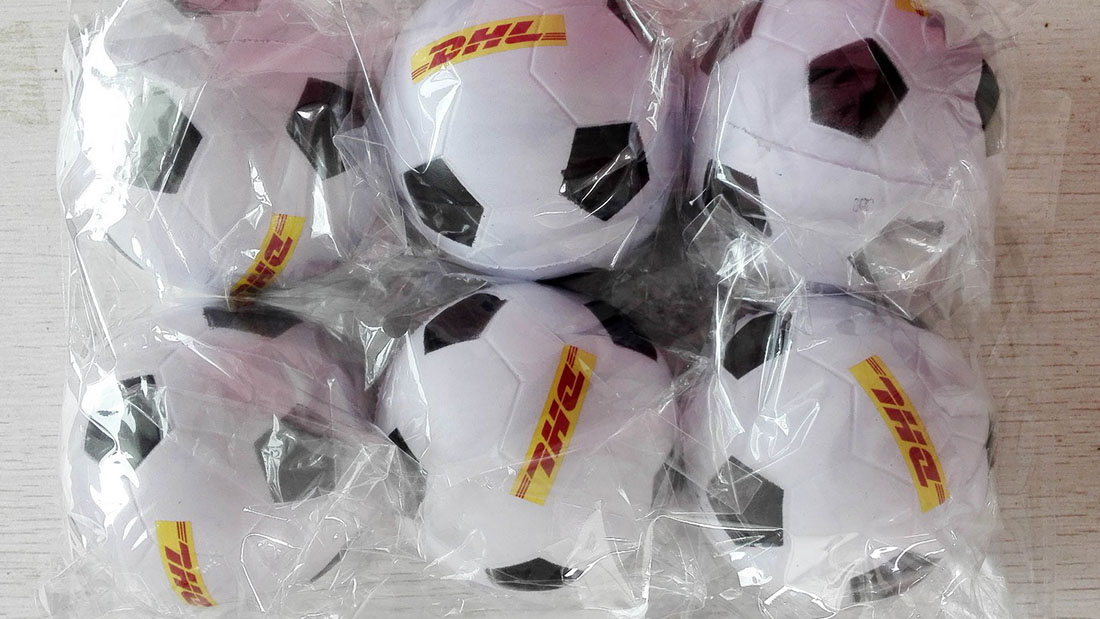 stress ball printed DHL logo as wholesale gift items near me