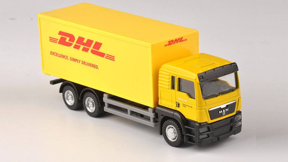 wholesale high quality bruder dhl truck as dhl business gifts for customers