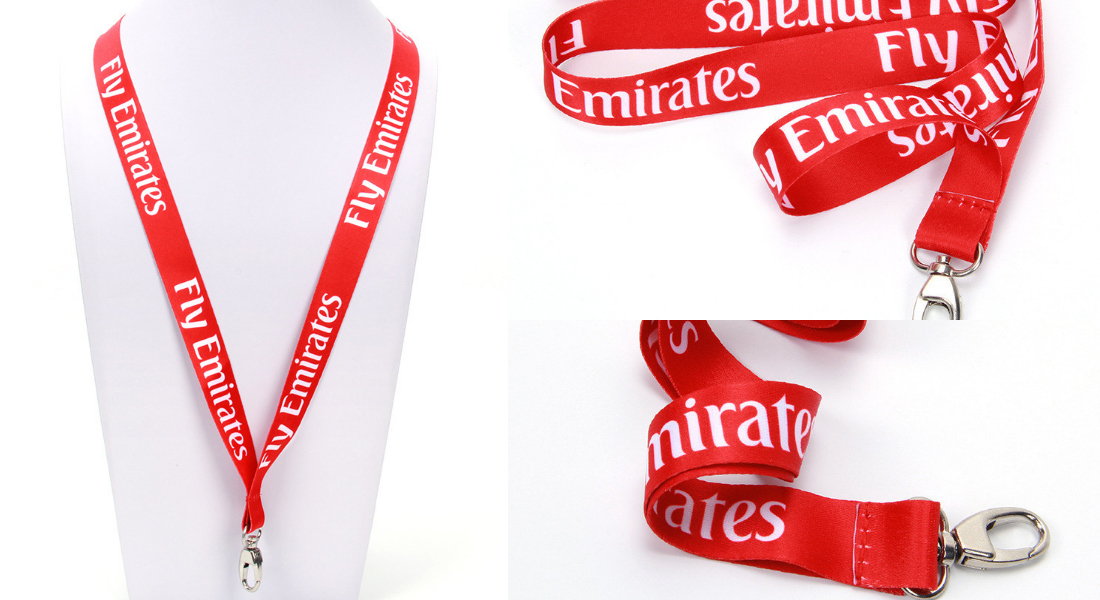 best cheap promotional emirates lanyard with logo red