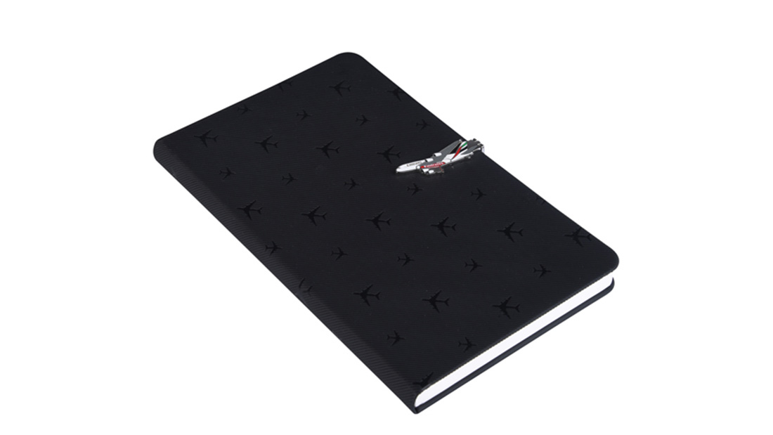 emirates business notebook with aircraft clip luxury promotional gifts
