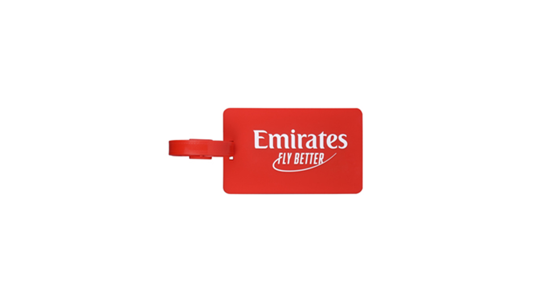 emirates logo red luggage tag company branded gifts
