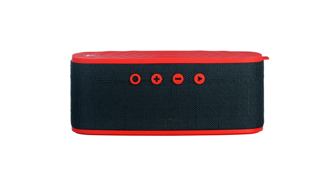 fly emirates logo red wireless charging bluetooth speaker sustainable giveaway items
