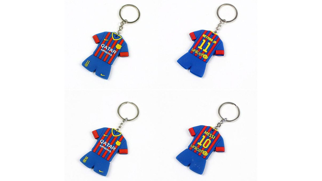 fc barcelona kit soft rubber pvc keychain holiday gifts for business clients