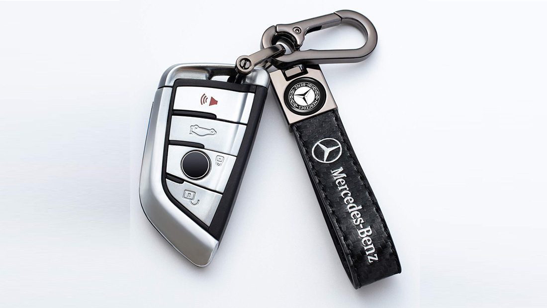 benz symbol leather keychain gifts for small business owners