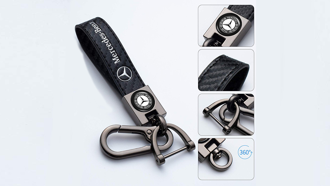 benz symbol leather keychain small business mothers day gifts