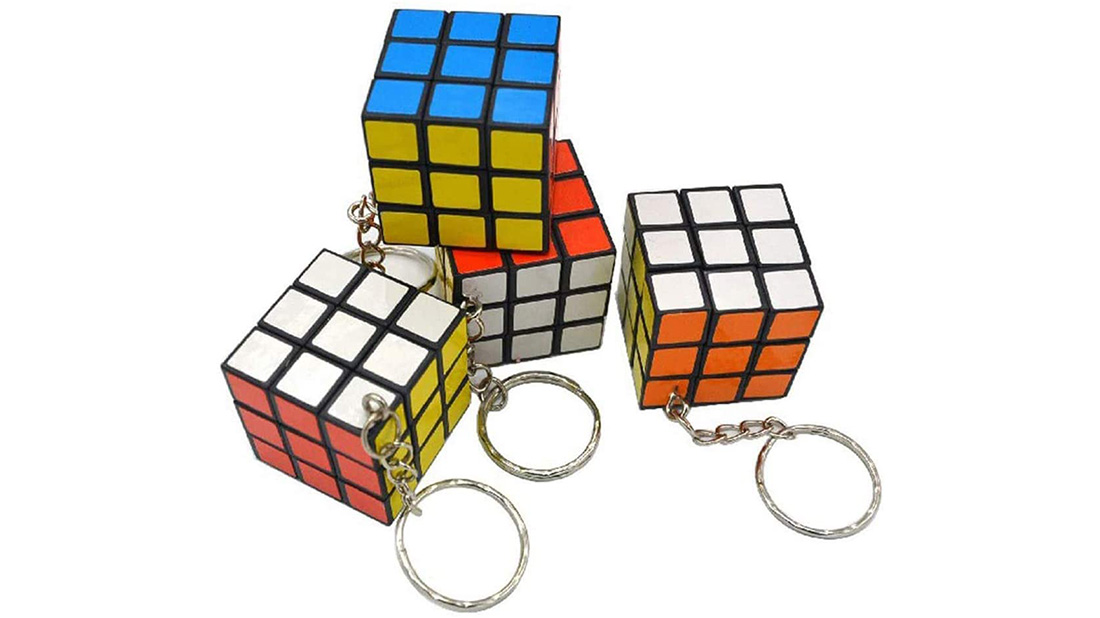 puzzle promotional gift supplier logo color block best rubik's cube keyring for kids
