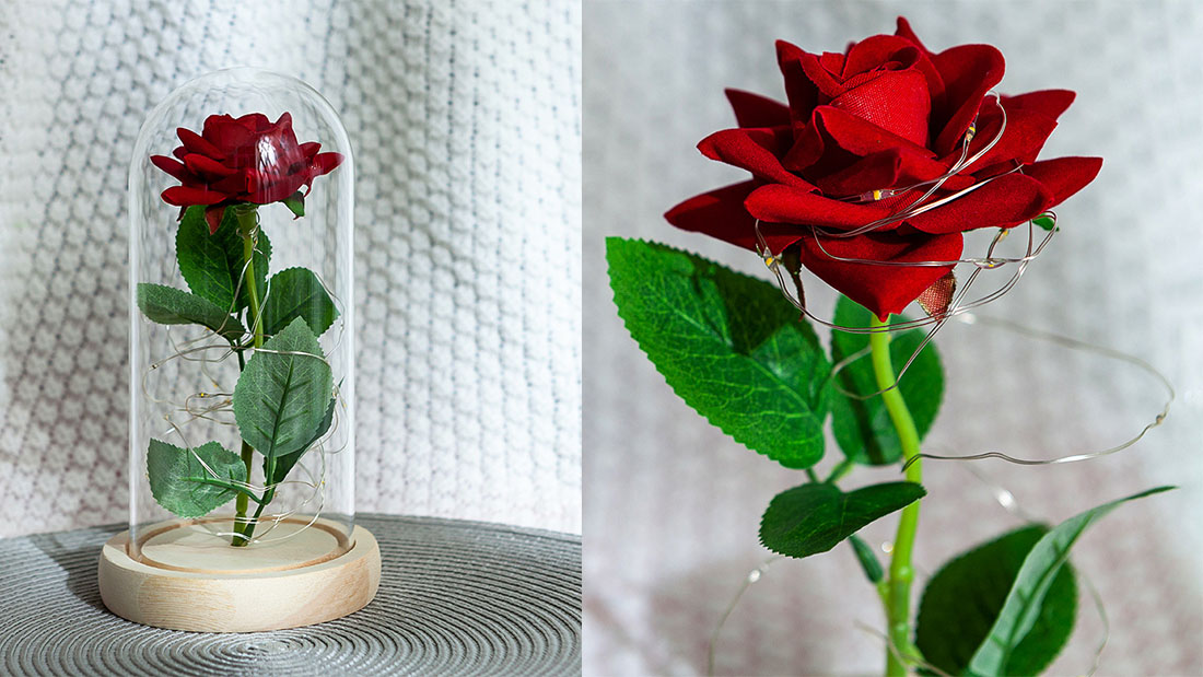 coloridos itens promocionais de flores da galáxia como presente de Dia dos Namorados