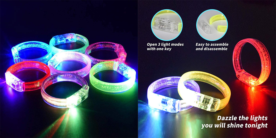 diseño de moda con pulsera de amistad personalizada iluminada para la noche de fiesta