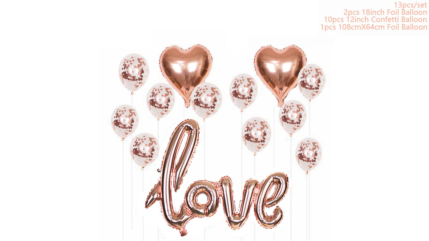 Juego de globos de amor con diseño personalizado personalizado para el día de San Valentín 2021