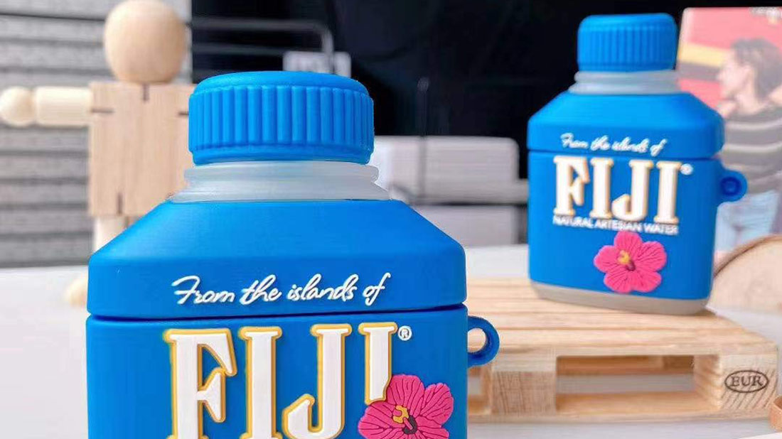 Fiji Water rubber airpod covers business giveaways promotional items