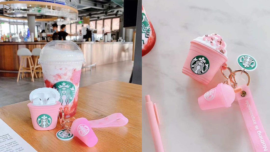 Starbucks pink cheap airpod pro case promotional gifts for employees