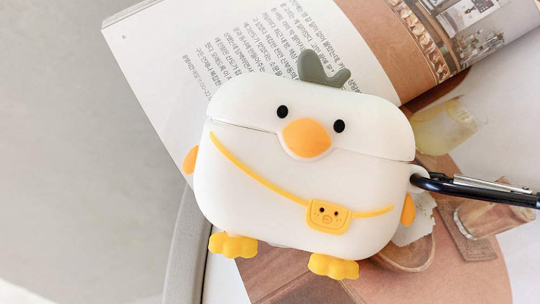 cute duck off white airpod case best promotional gifts