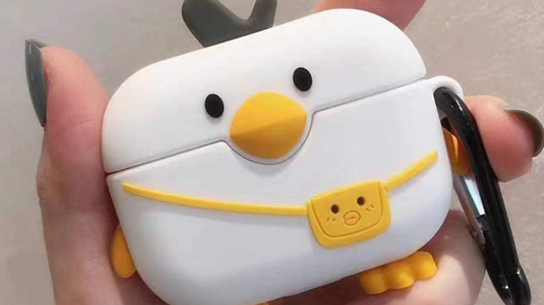 cute duck off white airpod pro case with lanyard promotional gift products