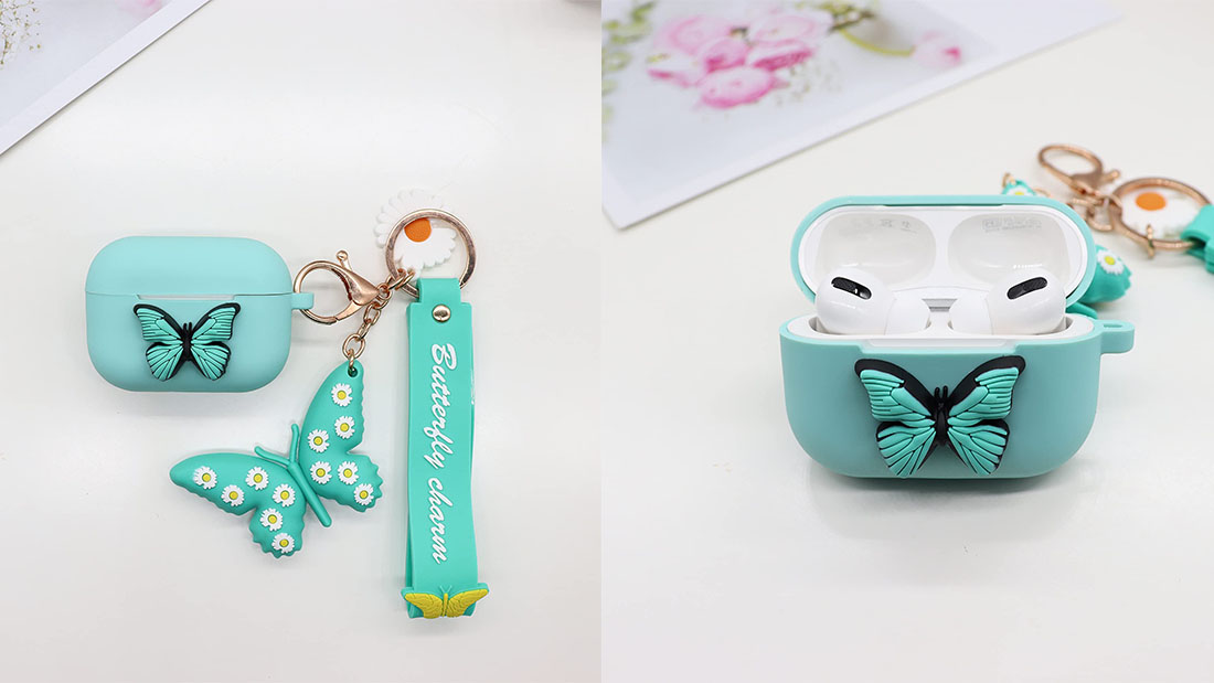 Fashion and Funny pvc mint green airpods case as birthday gifts