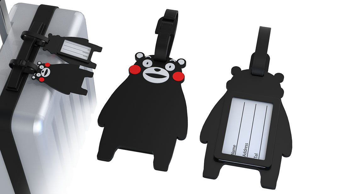 bulk cheap price kumamoto bear custom luggage tag by custom gifts manufacturer