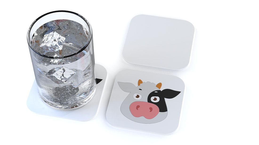 cows personalized coaster set promo pvc gifts price under $5