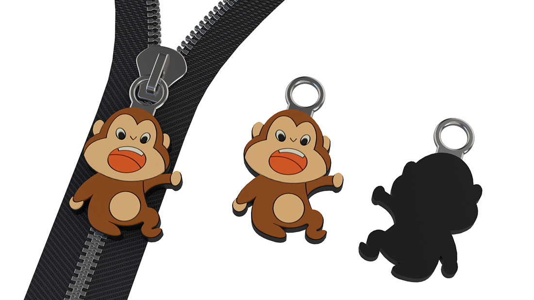 monkey shape pvc custom zipper pulls Cheap Price gifts Factory Wholesale