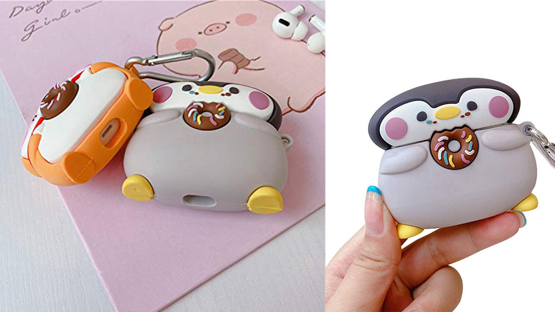 cartoon penguin airpod rubber case business giveaways promotional items