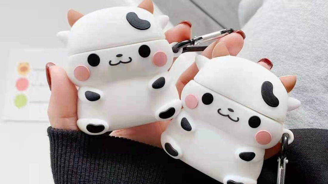 cute giveaway gift ideas airpods wireless charging case made of high quality soft PVC material