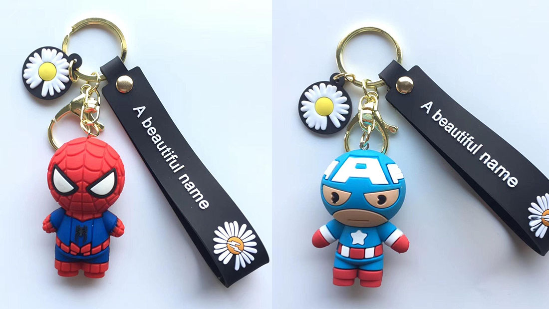 3d pvc keychain superhero Spider Man unusual promotional gifts