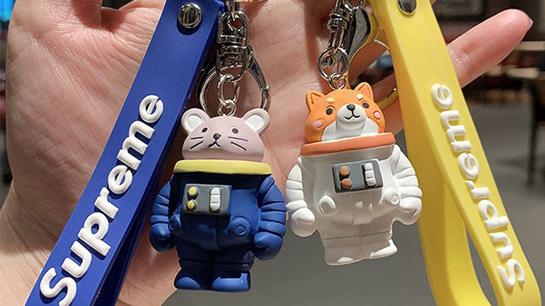 Super Cute Corgi hamster rubber key ring bracelet best marketing giveaway items