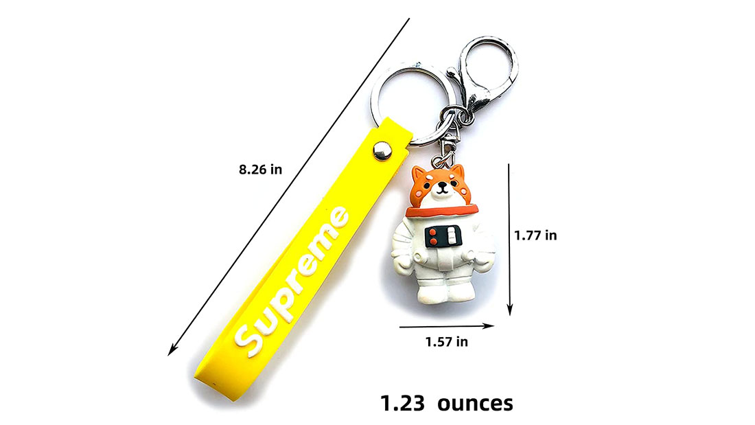 Super Cute Corgi silicone rubber keyrings business giveaways promotional items