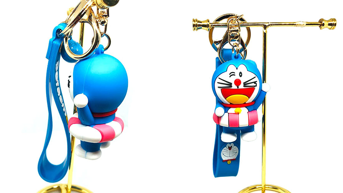 adorable Doraemon keyring rubber company logo promotional gifts