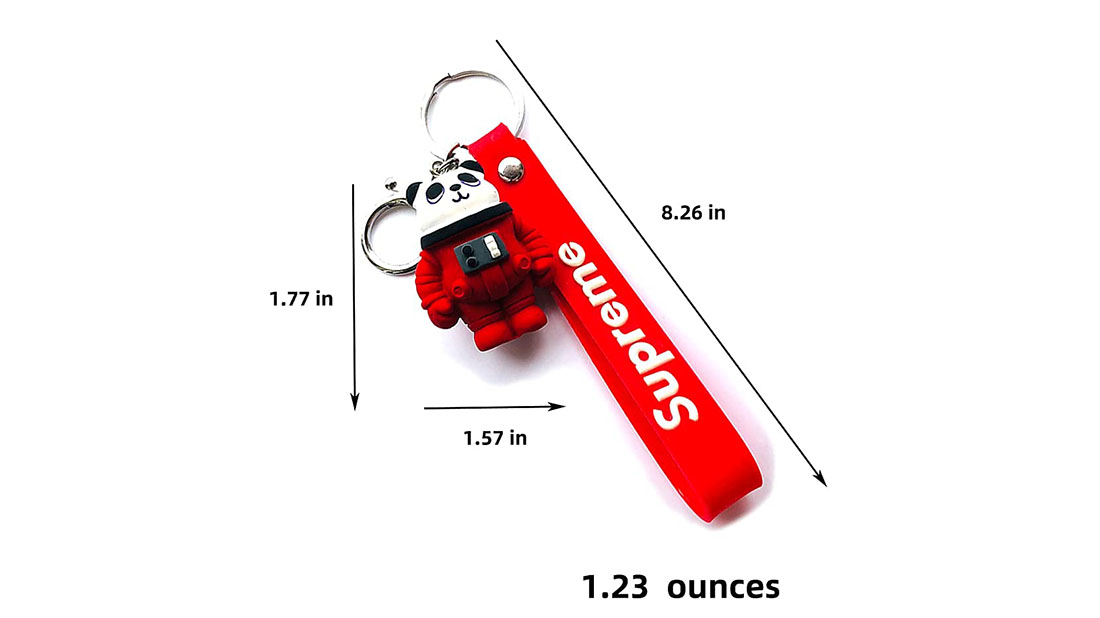 charm cartoon panda key chain rubber business giveaways promotional items