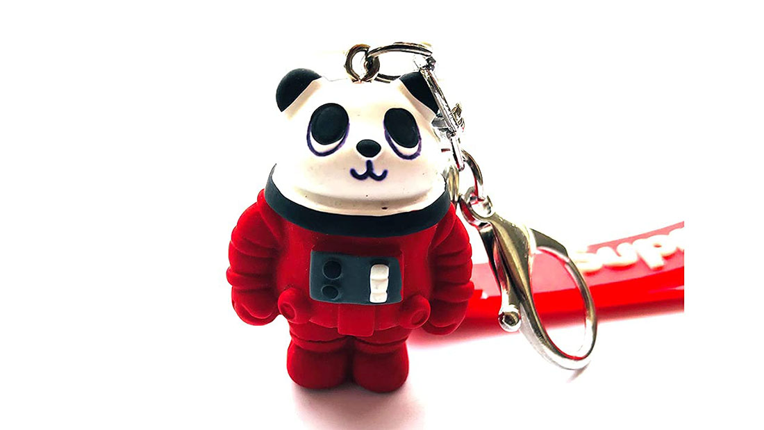 charm cartoon panda keychain rubber custom best promotional items to give away