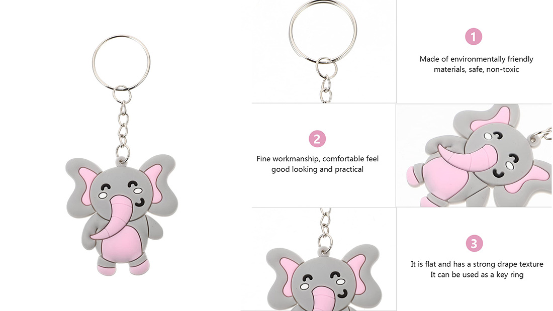 custom pvc keychain cute cartoon elephant cheap promotional gifts