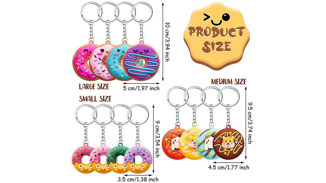 donut charm rubber strap keychain corporate gift items with price