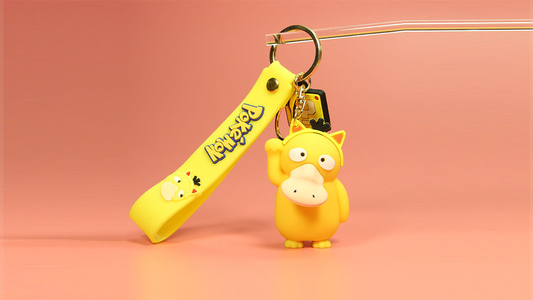 factory price Pokémon rubber duck keychain as birthday gits