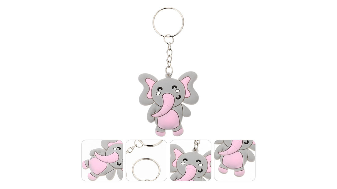 pvc key ring cute cartoon elephant promotional ornaments