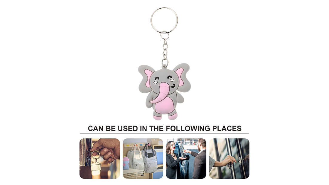 pvc keychain handmade cute cartoon elephant promotional goodies