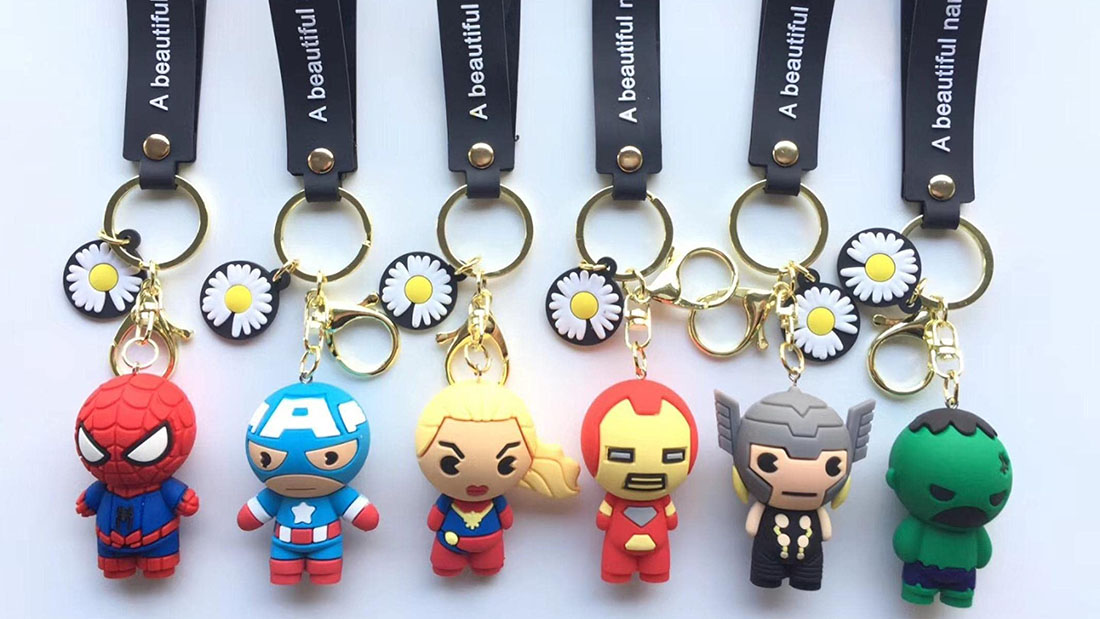 pvc keychain handmade superhero The Avengers branded promotional gifts