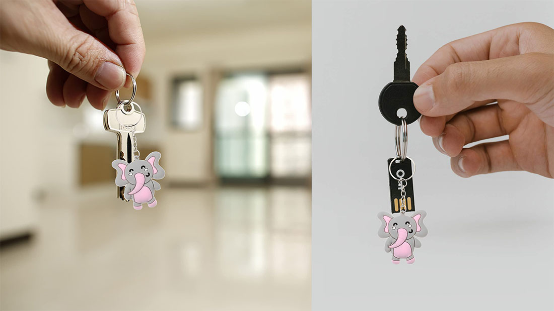 pvc rubber keychain cute cartoon elephant best promotional gifts