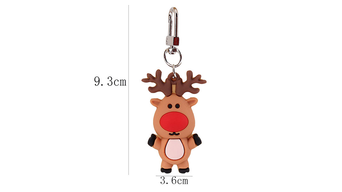pvc rubber keychain elk shape Pendant cheap christmas gift ideas